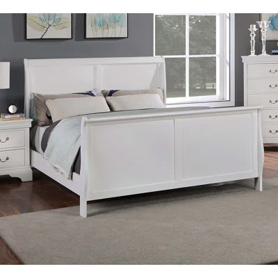 Modern Queen Size Sleigh Bed with Curved Headboard and Footboard | Wayfair North America