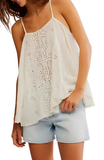 Free People Last Dance Eyelet Knit Tank in Ivory at Nordstrom Rack, Size Medium | Nordstrom Rack