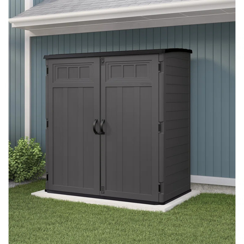 Suncast 5 ft. 10.5 in. W x 3 ft. 8.25 in. D Resin Vertical Storage Shed & Reviews | Wayfair | Wayfair North America