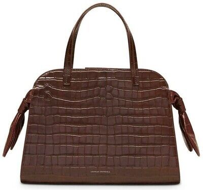 Loeffler Randall Dark Brown Croc Embossed Clarice Satchel Women's Handbag - New! | eBay US