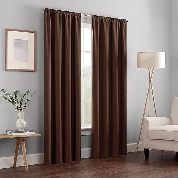 ECLIPSE Kendall Modern Blackout Thermal Rod Pocket Window Curtain for Bedroom or Living Room (1 P... | Amazon (US)