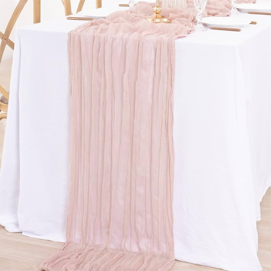 MLMW 1 Pack Cheesecloth Table Runner Bulk 14ft Gauze Table Runner 35 × 170 Inch Rustic Cheese Cl... | Amazon (US)