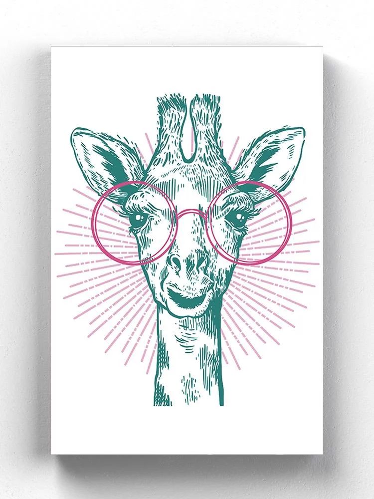 Giraffe With Glasses Wrapped Canvas  -Image by Shutterstock - Walmart.com | Walmart (US)