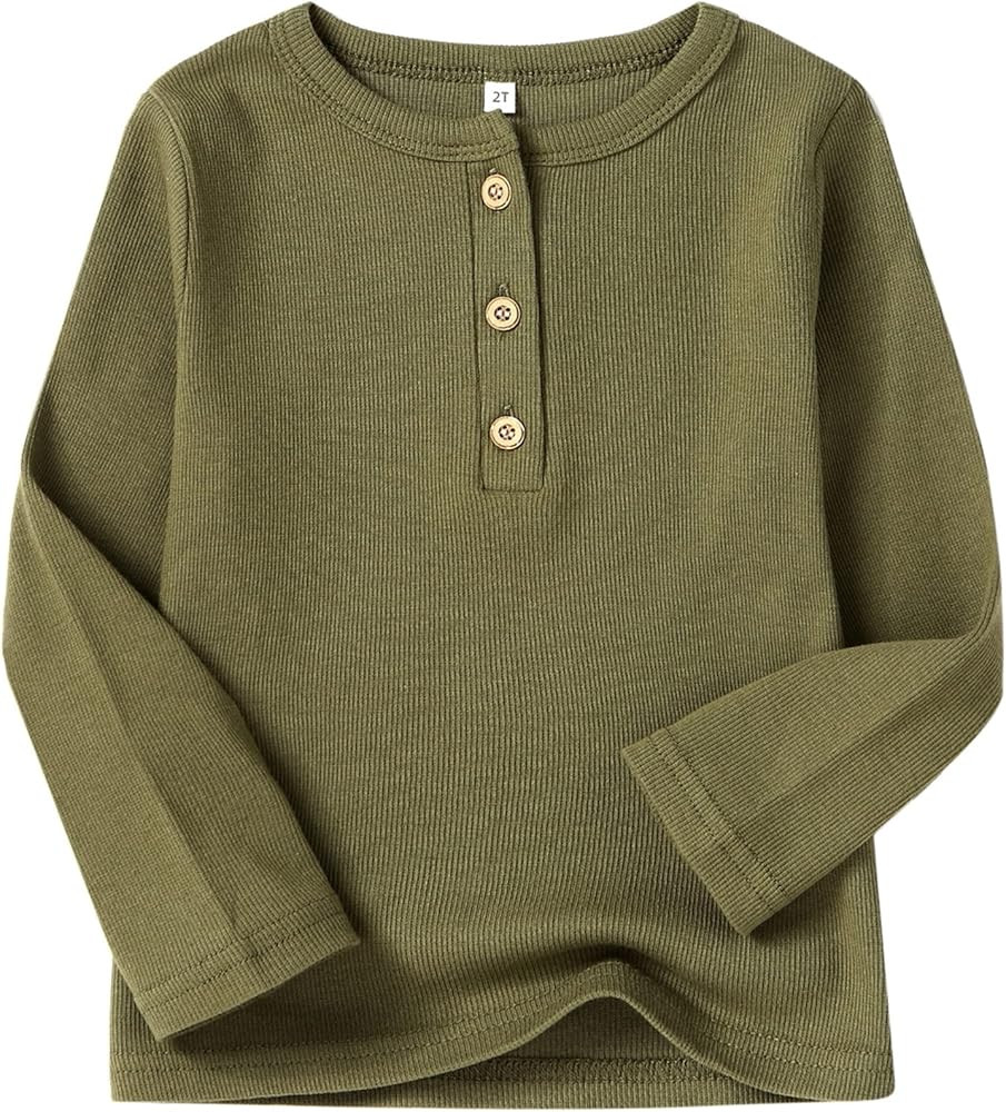 Toddler Boys Henley Shirts Long Sleeve Cotton Tshirt for Kids | Amazon (US)