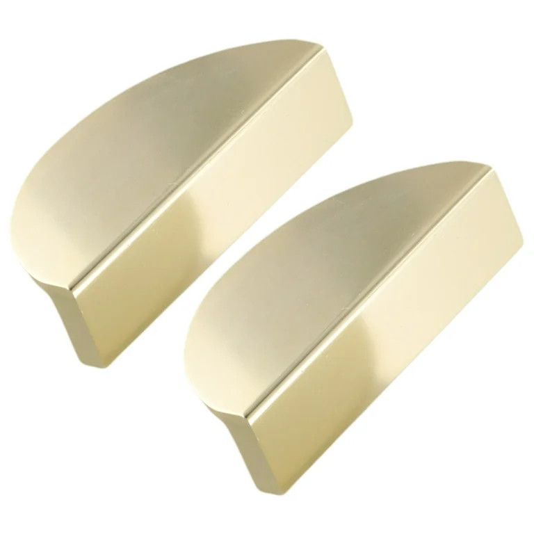 2Pcs 64Mm Brass Gold Half Moon Cabinet Handles For Kitchen Cupboard Door Drawer Pulls - Space Alu... | Walmart (US)