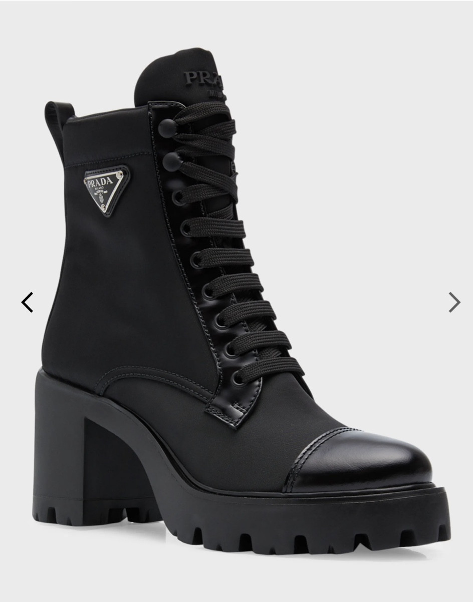 My new found favorite boot this Fall! 🖤 #combatboot #prada 
Fits snug so I suggest sizing up a half size but super comfortable! 

#LTKshoecrush