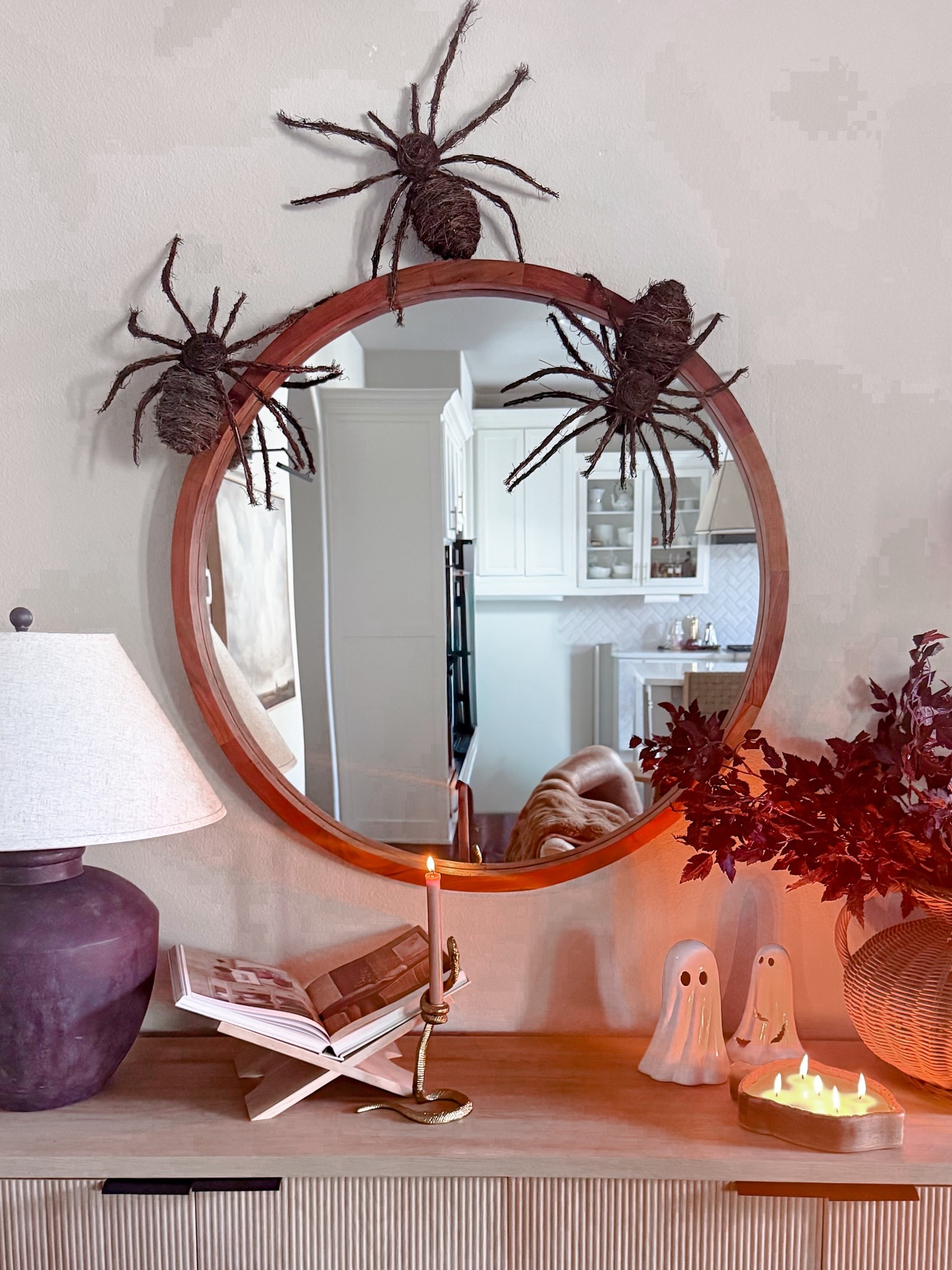 Halloween sideboard views! I’m LOVING these woven spiders from Amazon!! These keep going in and out of stock so save them and you’ll be notified when they’re back!  

#LTKHalloween #LTKHome #LTKSeasonal