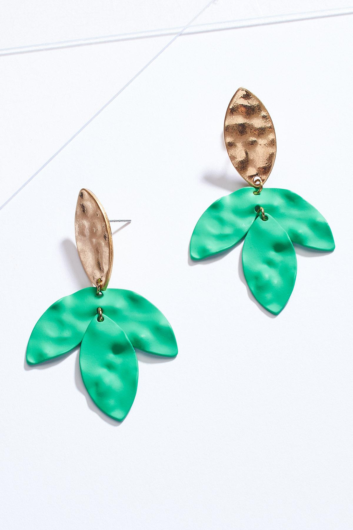 Rubber Metal Petal Earrings | Cato Fashions