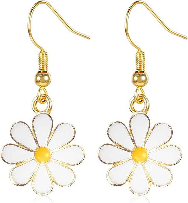 YEWANG Daisy Earrings, Dangle Daisy Earrings for Women, Small Cute Flower Earrings Jewelry Gifts ... | Amazon (US)
