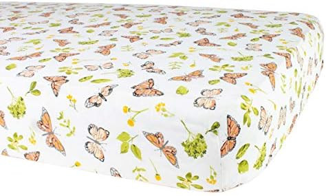 Bebe au Lait Butterfly Bamboo Blend Crib Sheet, Peach, One Size | Amazon (US)