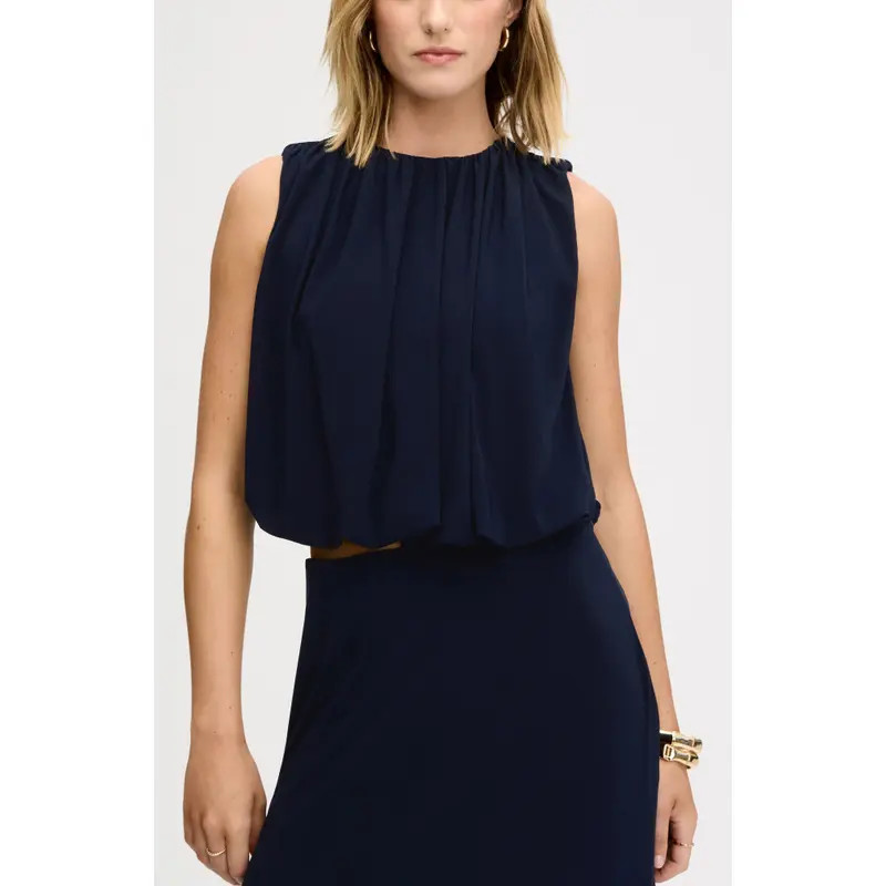 Sam Edelman Blouson Crop Top in Navy at Nordstrom, Size Large | Nordstrom