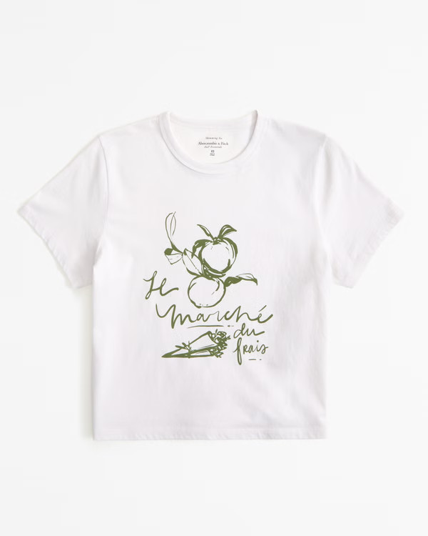 Women's Short-Sleeve Le Marche Graphic Skimming Tee | Women's Tops | Abercrombie.com | Abercrombie & Fitch (US)