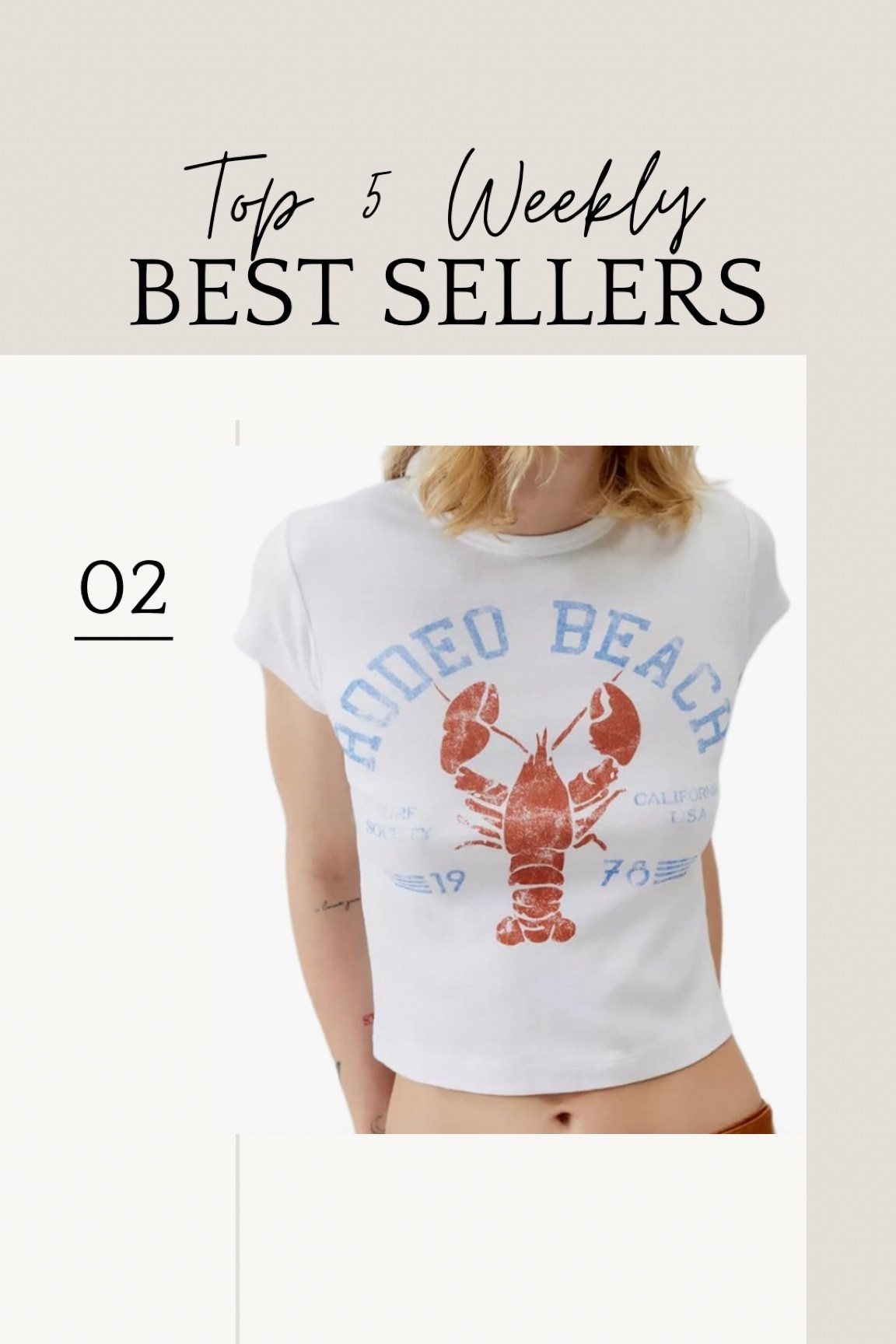 ✨ Top 5 weekly best sellers! ✨ 

Casual outfit, outfit ideas, elegant style, minimal style, fashion inspo, neutral style, Amazon fashion, Amazon finds, ootd, basics, street style, neutral outfits, summer outfit, summer style, summer fashion, summer outfits, styling ideas, what to wear, chic style, outfit inspo, simple outfits, graphic tee

#LTKSeasonal #LTKFindsUnder50 #LTKStyleTip