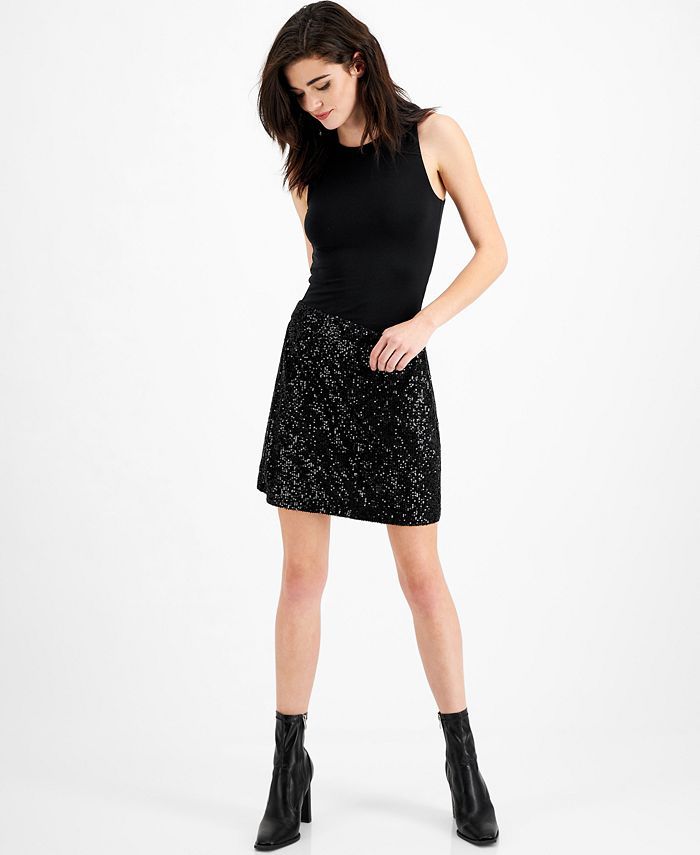 French Connection Eshka Sequin Mini Skirt & Reviews - Skirts - Women - Macy's | Macys (US)