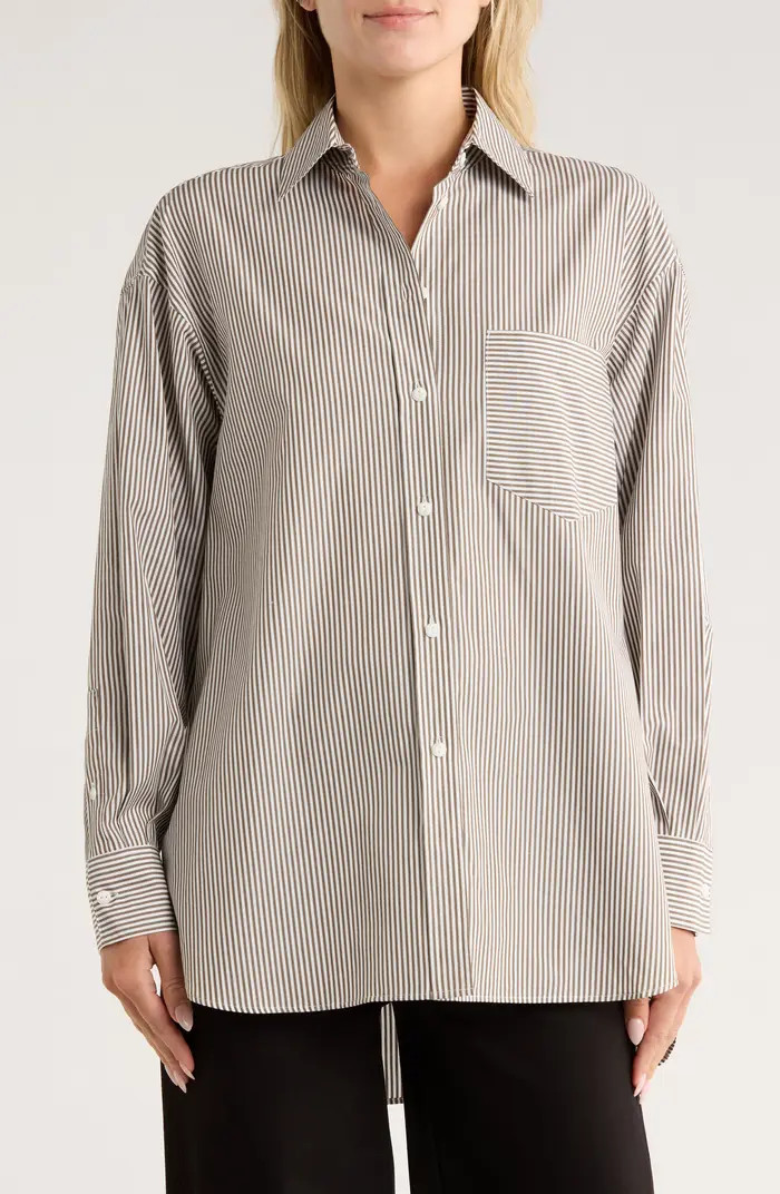 rag & bone Maxine Stripe Oversize Poplin Button-Up Shirt | Nordstromrack | Nordstrom Rack