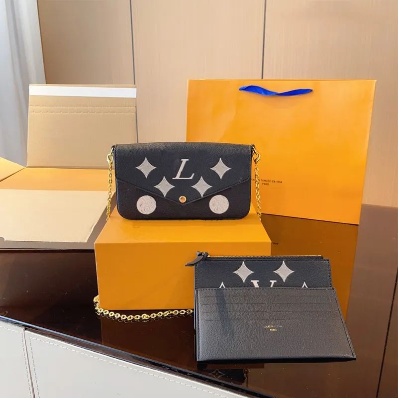 Woman Felicie Pochette Fashion Chain Bag Designers Matte Leather 3 In 1messenger Bag Wallet M8247... | DHGate