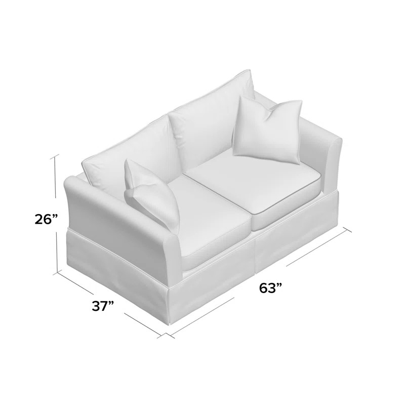 Lovie 63'' Flared Arm Loveseat with Reversible Cushions | Wayfair North America