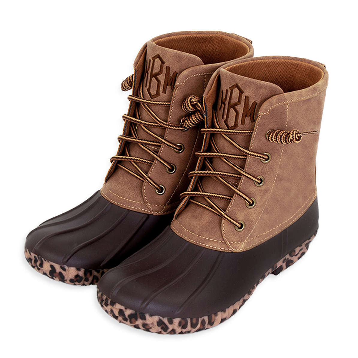 Monogrammed Leopard Sole Duck Boots | Marleylilly