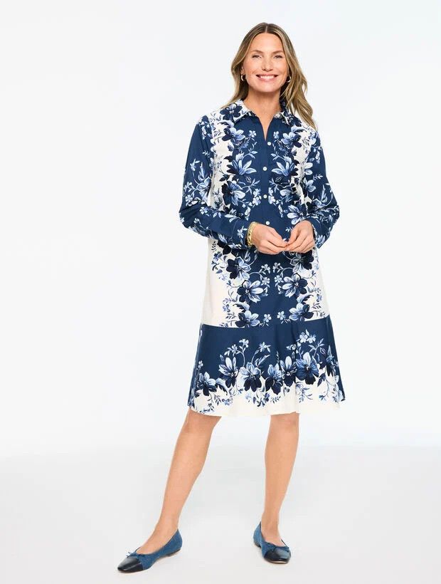 Modern Poplin Shirtdress - Exquisite Blooms | Talbots