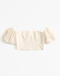 Women's Crinkle Off-The-Shoulder Set Top | Women's Tops | Abercrombie.com | Abercrombie & Fitch (US)