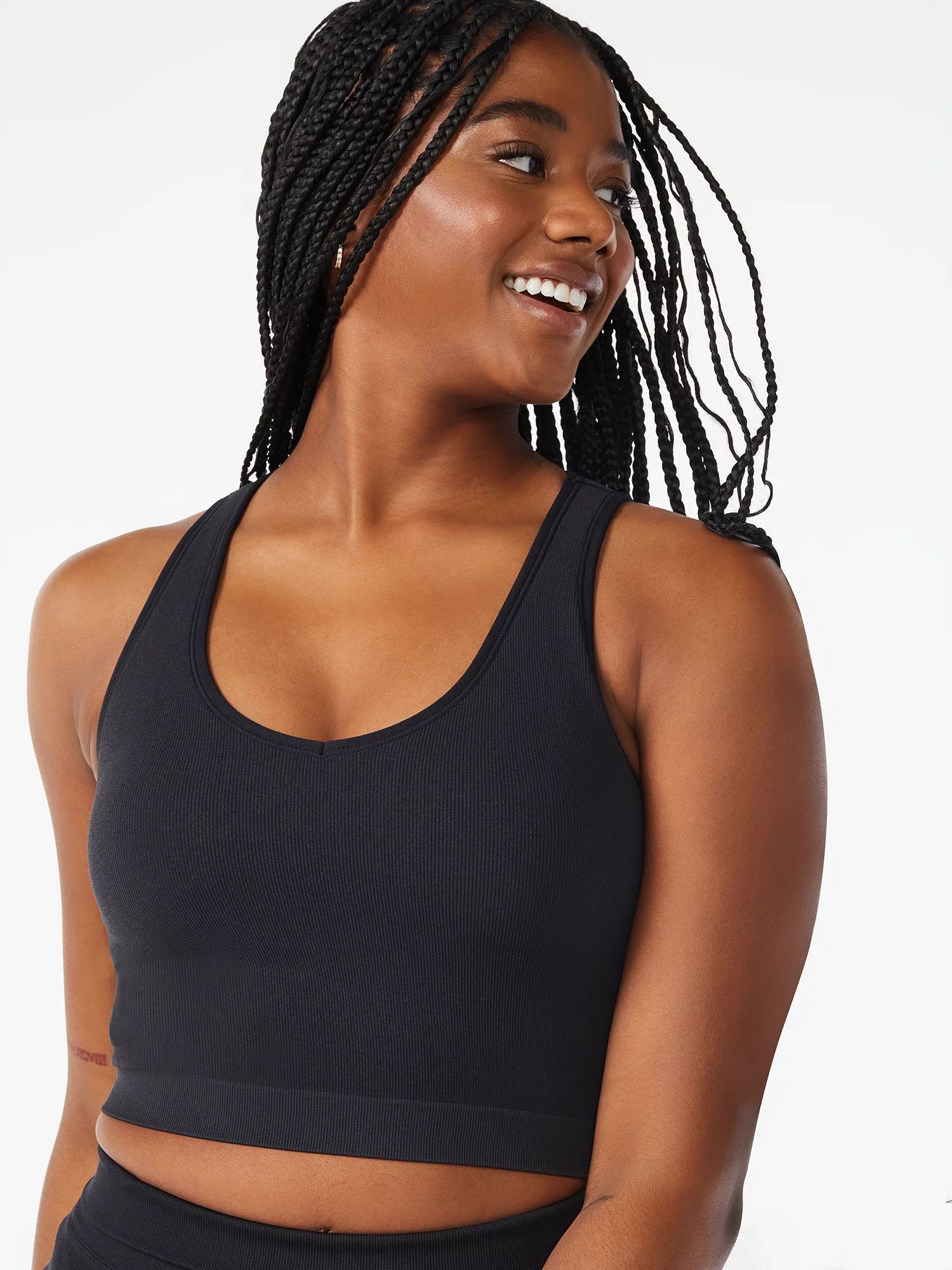 Love & Sports Women's Seamless V-Crop Tank Top - Walmart.com | Walmart (US)