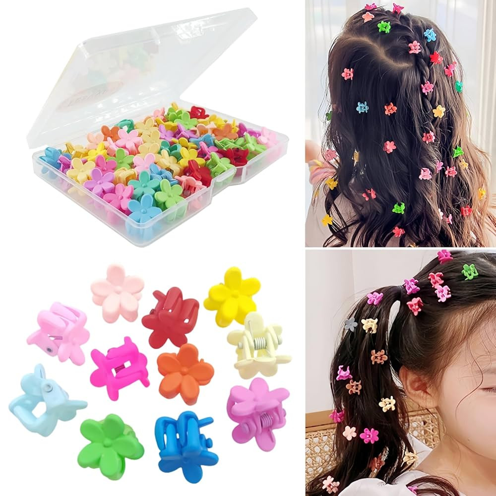 50Pcs Mini Flower Hair Clip Colorful Mini Hair Claw Baby Hair Clips Toddler Hair Clips Girls Deco... | Amazon (US)