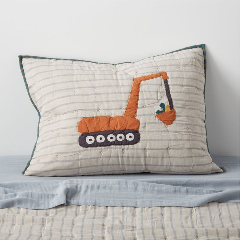 Modern Trucks Organic Cotton Kids Pillow Sham + Reviews | Crate & Kids | Crate & Barrel