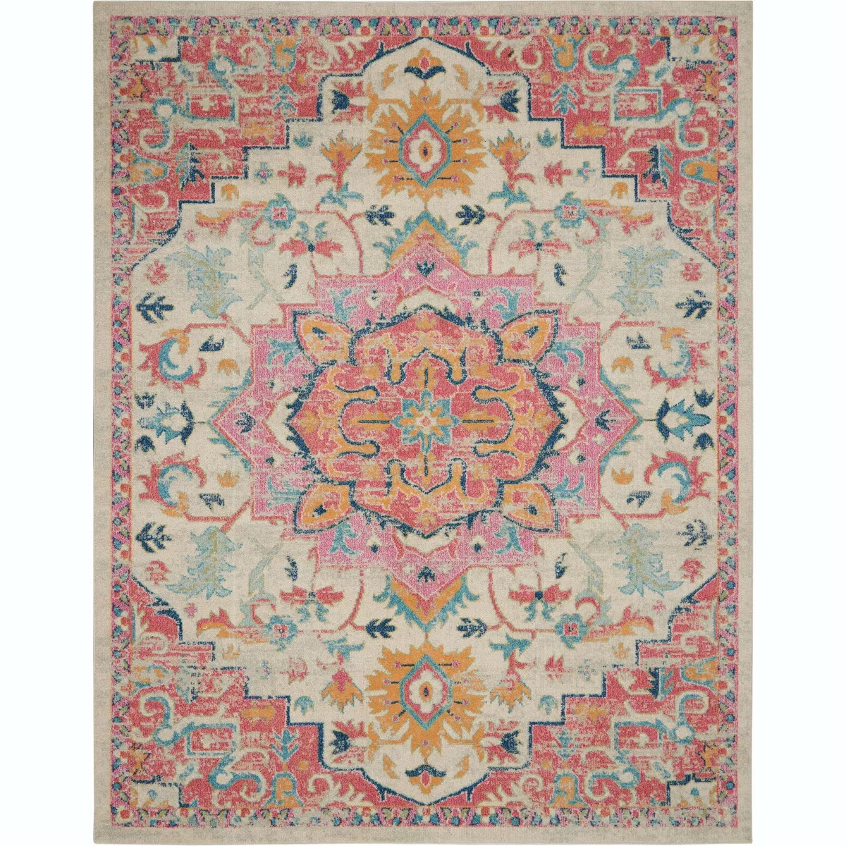 Nourison Passion 9' x 12' Ivory Pink Bohemian Indoor Rug | Target