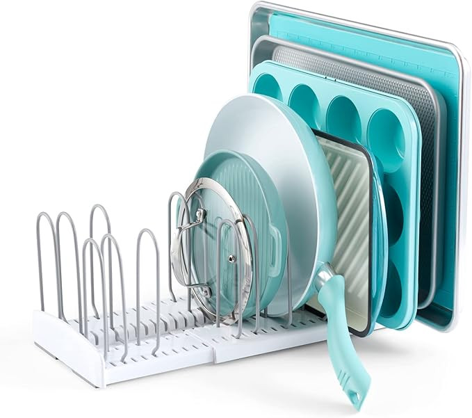 YouCopia StoreMore Expandable Pan and Lid Rack, Adjustable Pot Lid Organizer for Kitchen Storage,... | Amazon (US)