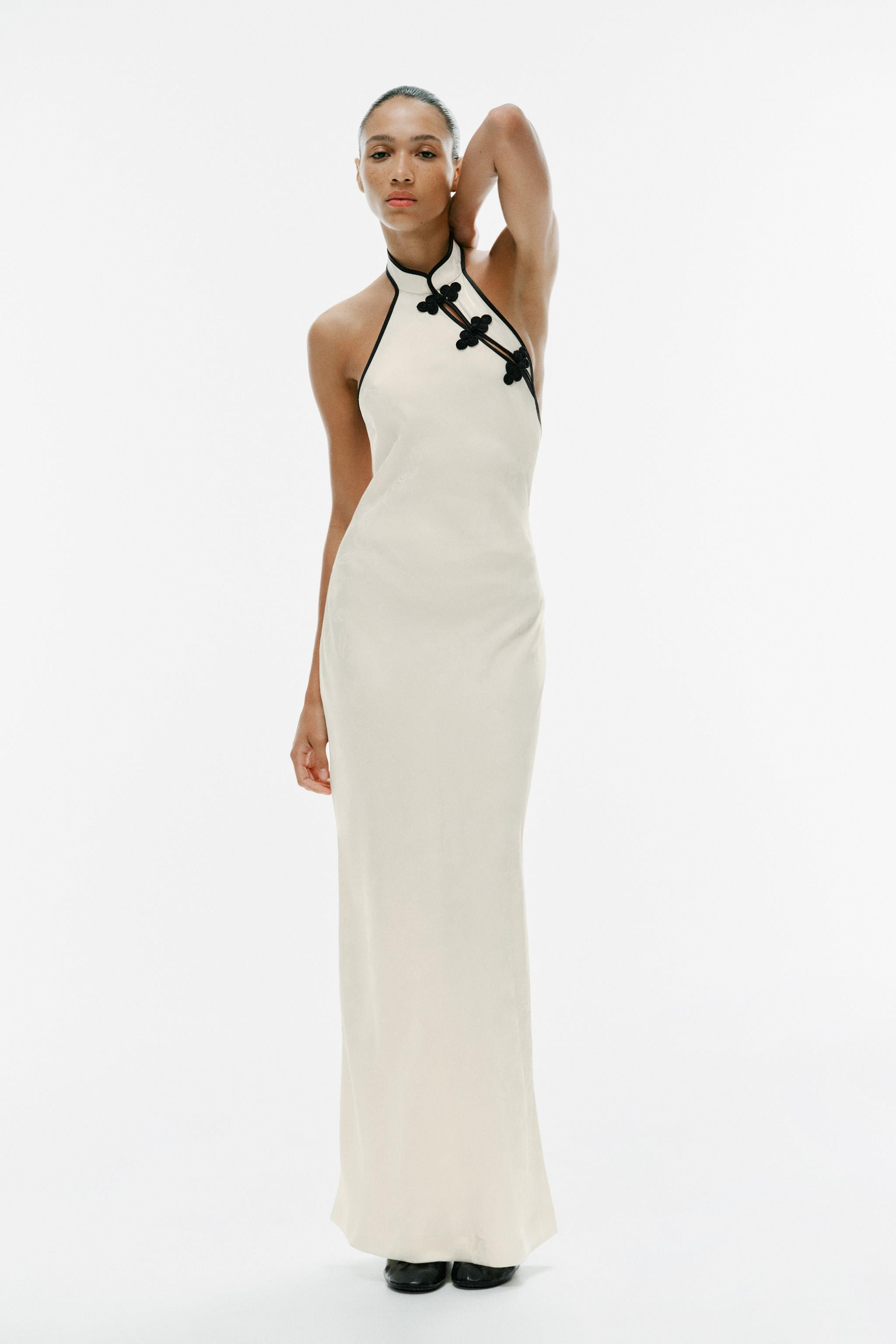 MIDI JACQUARD FROG FASTENING DRESS | Zara US