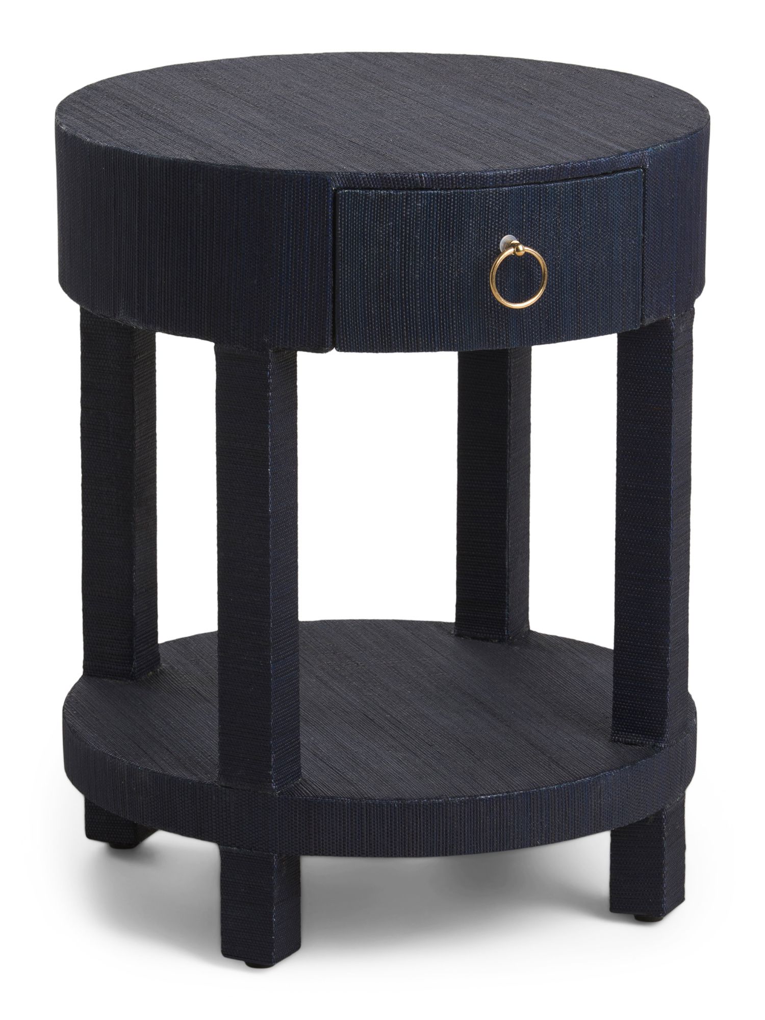 Rounded Raffia Side Table | Coastal | Marshalls | Marshalls