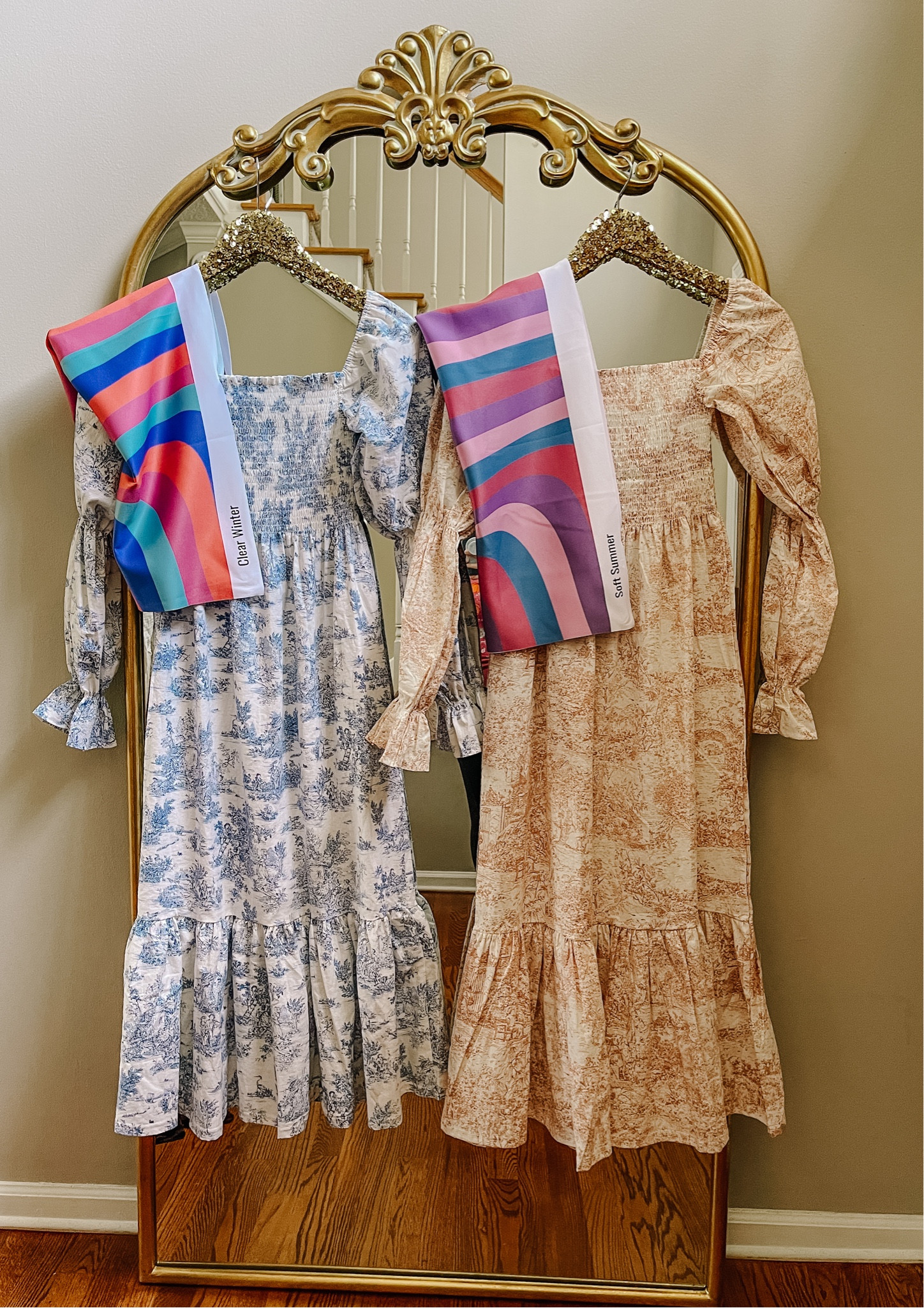 If you’ve had your seasonal color analysis done then you’ll know just which dress to choose! The left dress is made for a clear winter and the right for a soft summer. There are other season that will look great in these too, those were just perfect matches. No matter your season, these dresses are the perfect style for a Family Photoshoot. These would also be great for an in home maternity photoshoot. 😍

#LTKstyletip #LTKbump #LTKfamily