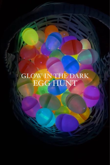 Flow in the dark egg hunt! The exact glow sticks we use arrive after Easter but I found a few that are a combo of eggs + glow sticks that arrive before below! 

#LTKkids