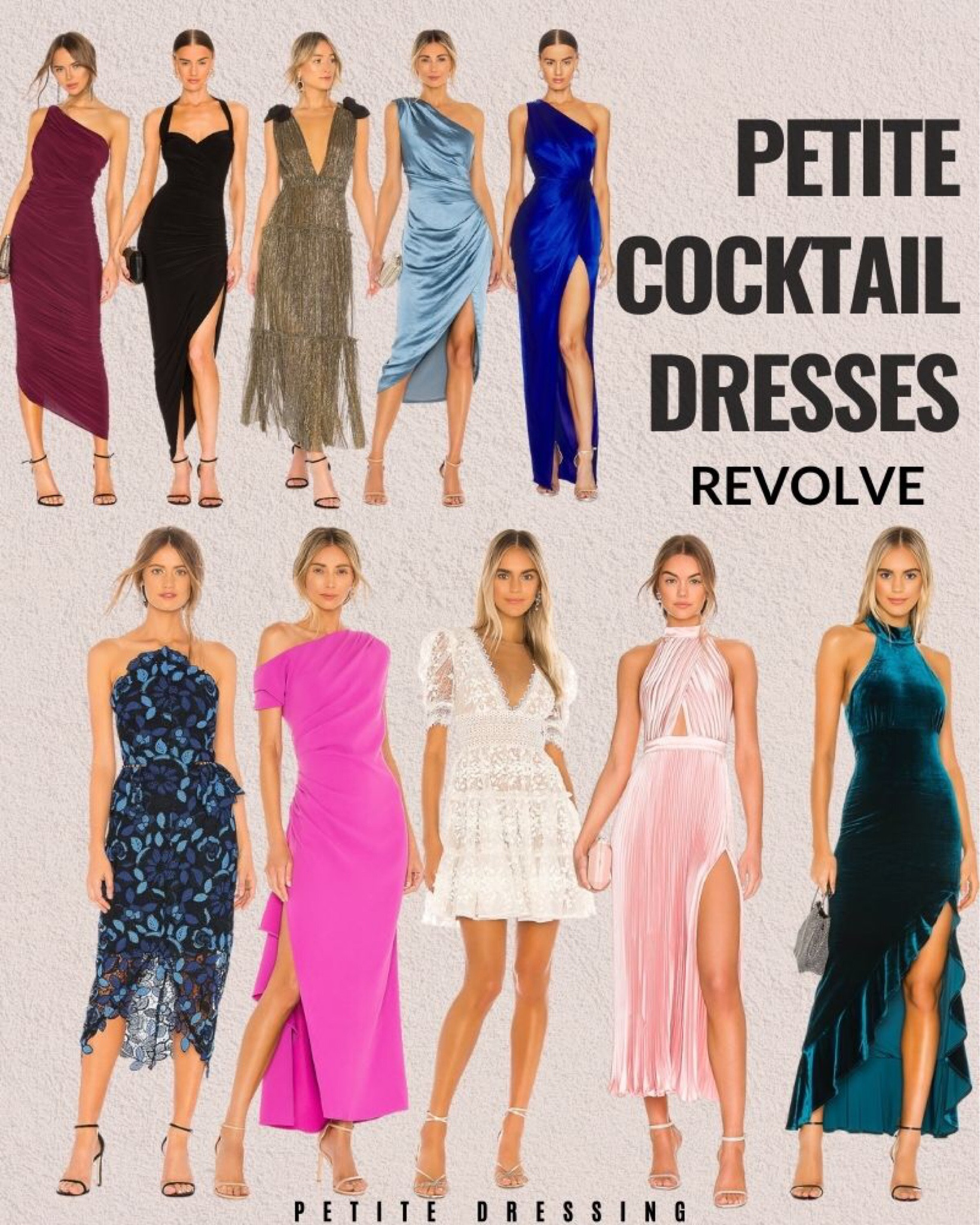 Best Petite cocktail dresses / Revolve / Slit dress / Midi dress / Mini dress / One-Shoulder dress / Cocktail dress / Petite 

#LTKSeasonal #LTKU #LTKstyletip