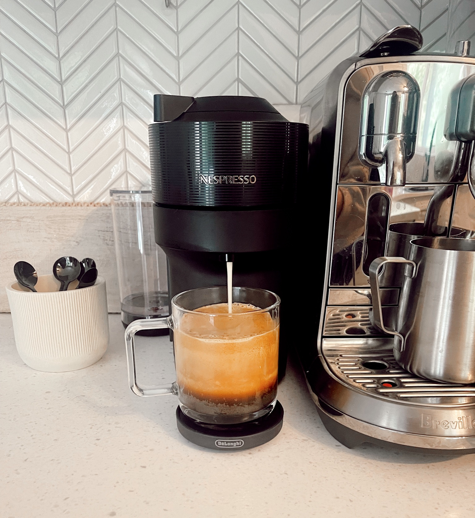 Coffee station for back to school 
Coffee table station in your kitchen + home idea - coffee accessories linked too! 
Best selling Nespresso machine 
Makes hot & iced coffee on sale! 


#LTKFamily #LTKHome #LTKSaleAlert