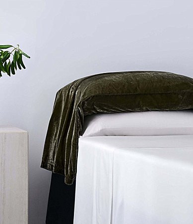 HiEnd Accents Stella Faux Silk Velvet Waterfall Pillowcase 2 Piece Set - Fern Green | Dillard's