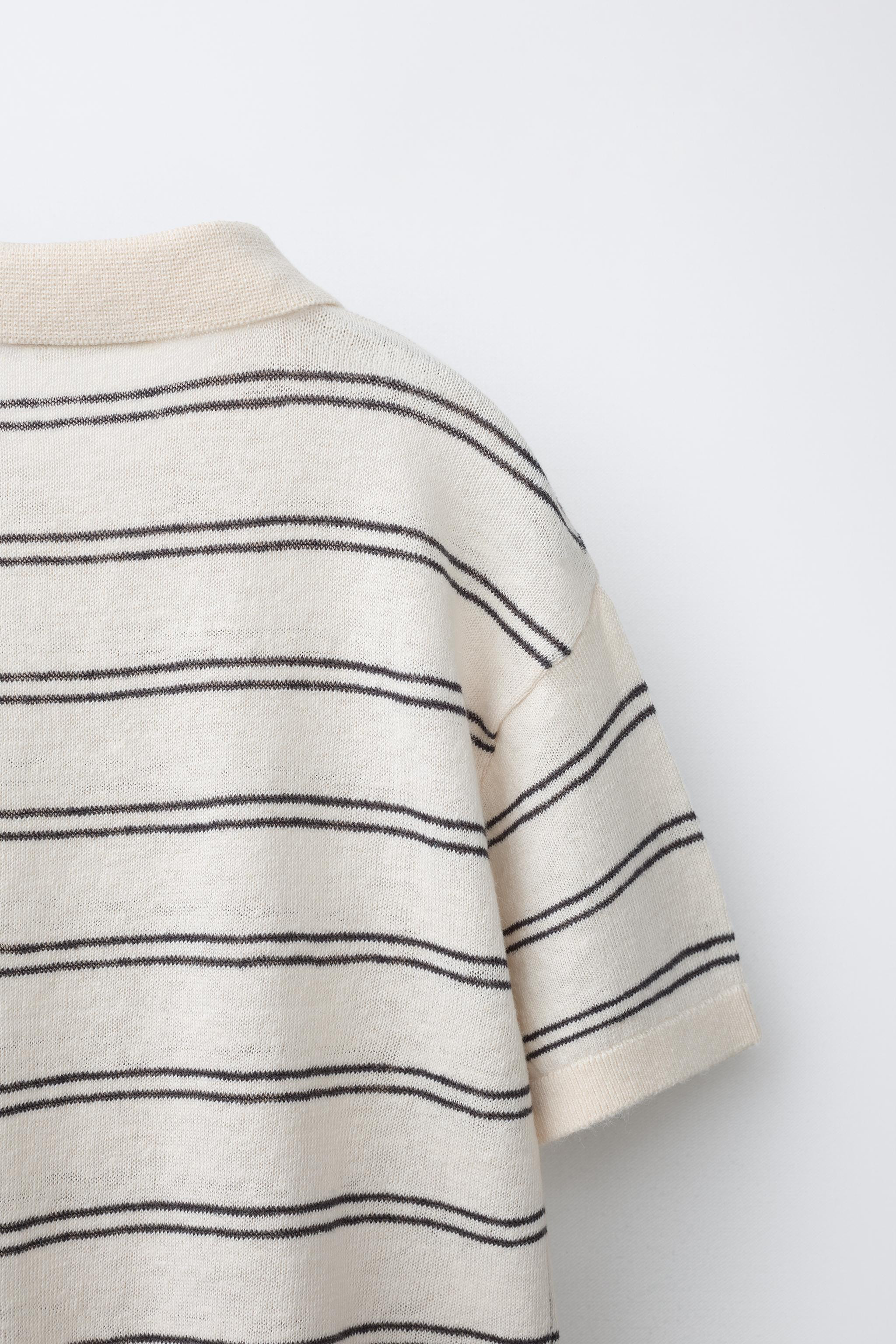 KNIT COTTON LINEN POLO SHIRT | Zara US