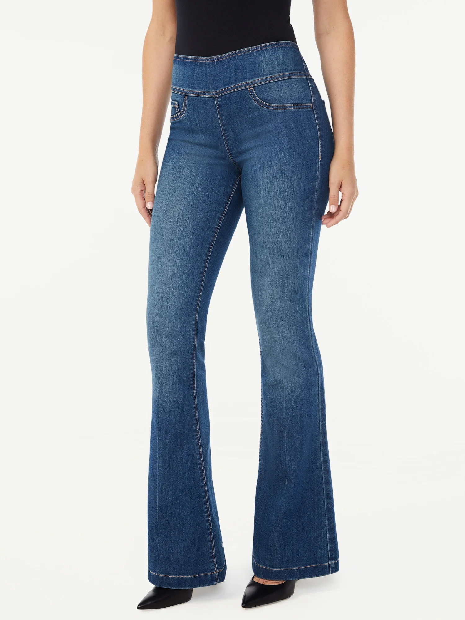 Sofia Jeans Women's Melisa High Rise Super Flare Pull On Jeans | Walmart (US)