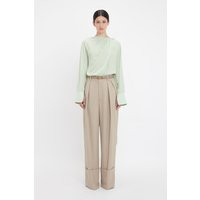 Victoria Beckham Twist Detail Scarf Top In Jade - Size 6 UK | Victoria Beckham US