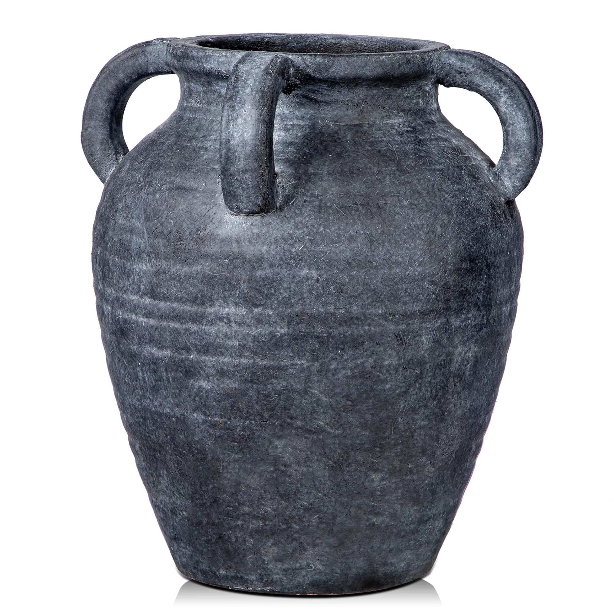 9.8" Handmade Terracotta Vase Vintage Ceramic vase Rustic Antique Decor with 4 Handles Matte Fini... | Walmart (US)