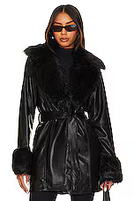 Show Me Your Mumu Penny Lane Coat in Black Faux Leather & Faux Fur from Revolve.com | Revolve Clothing (Global)