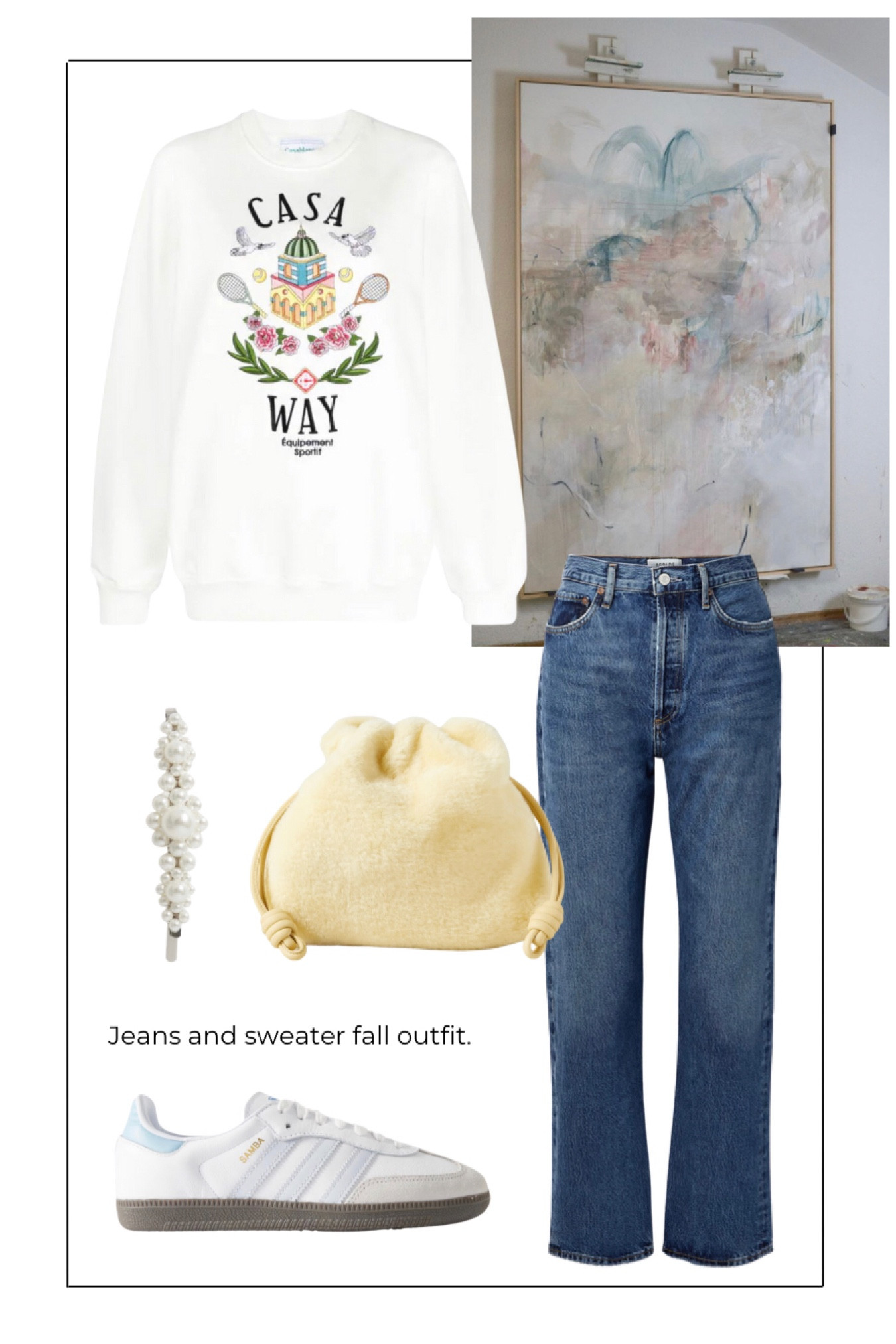 Casual Jeans and sweater outfit. Add some pastels to your Winter wardrobe for cute brunch dates. 

#LTKHoliday #LTKfindsunder50 #LTKSeasonal