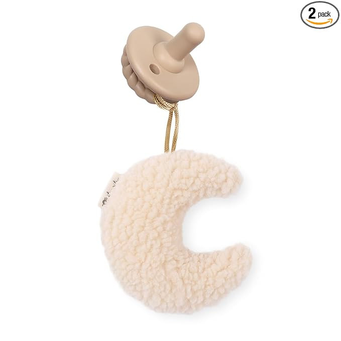 Itzy Ritzy Pacifier and Lovey Set – Detachable Plush Moon and Coordinating Toast Silicone Pacif... | Amazon (US)