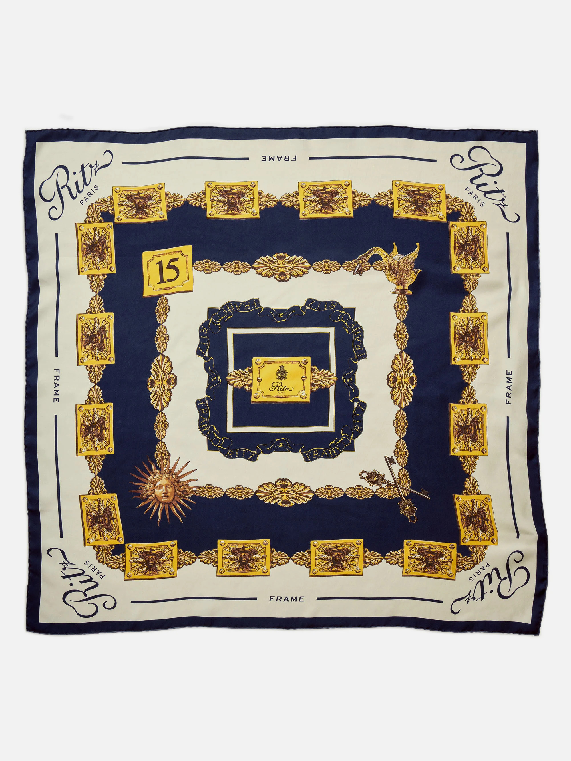 Ritz Silk Scarf  in  Cream Multi | Frame Denim