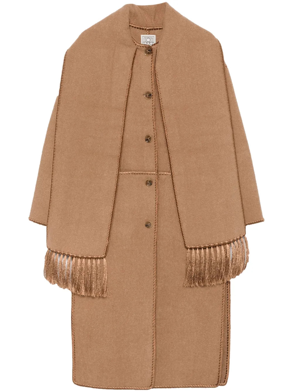TOTEME Embroidered Scarf Coat  | Brown | FARFETCH HU | Farfetch Global