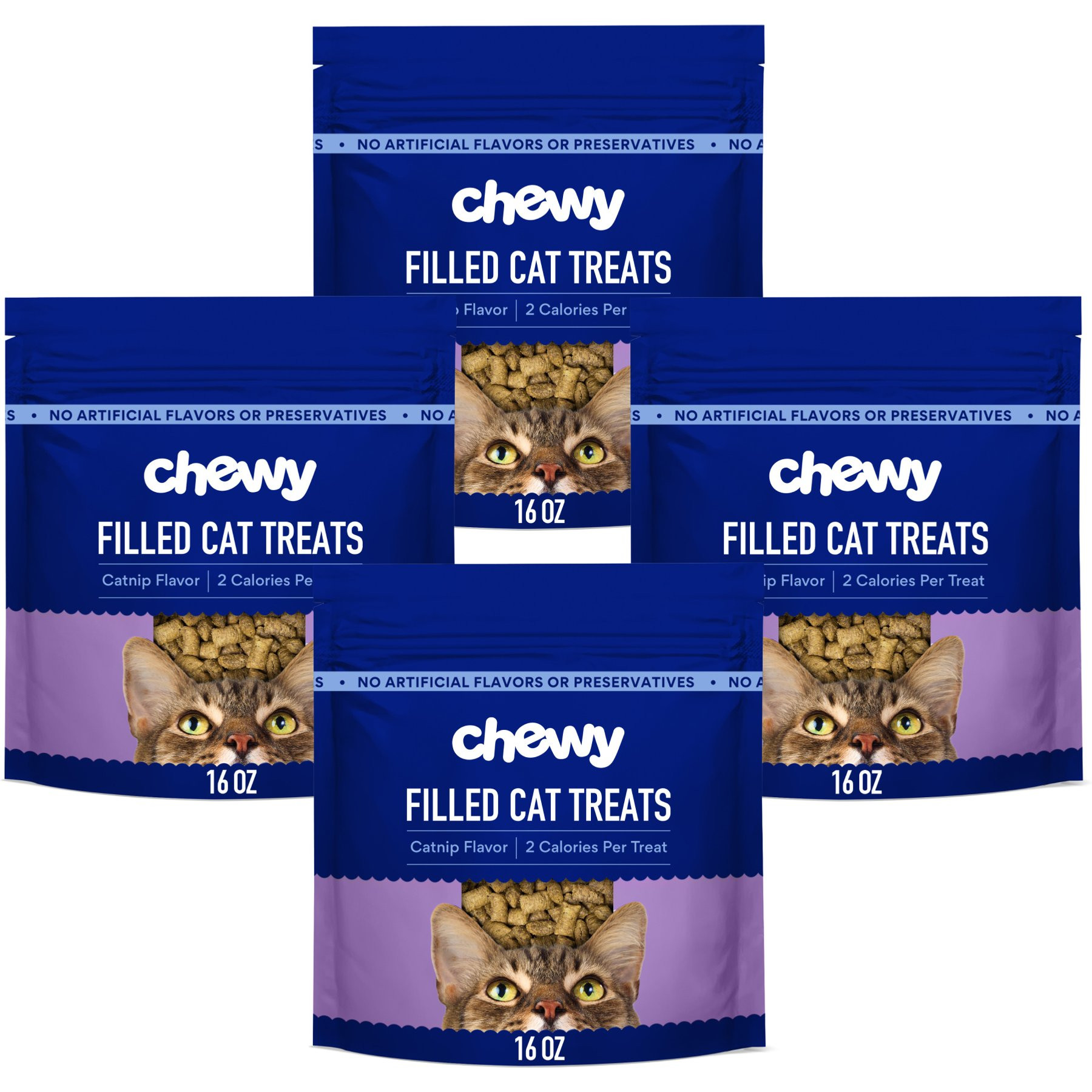 Chewy Made Catnip Flavor Filled Crunchy Cat Treats (FORMERLY TINY TIGER), 64-oz bundle | Chewy