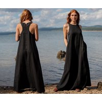 Summer Linen Maxi Dress With Pockets, Minimalist Clothing For Women | Etsy (US)