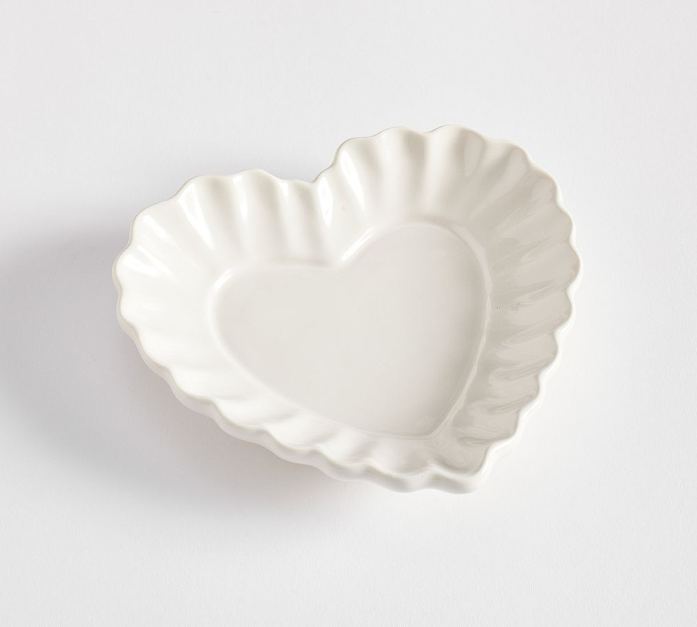 Heirloom Scalloped Hearts Candy Dish - White | Pottery Barn (US)