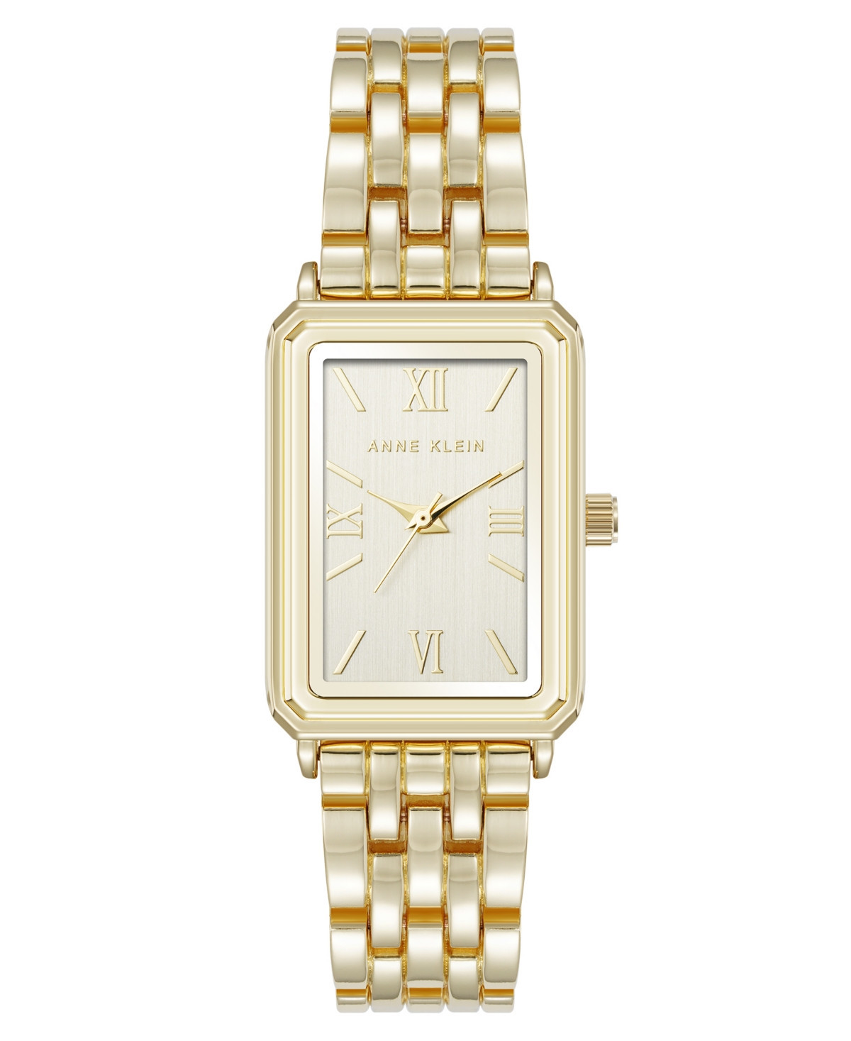 Anne Klein Women's Quartz Rectangular Estate Gold-Tone Metal Alloy and Champagne Dial Watch, 25mm - Gold-Tone | Macy's