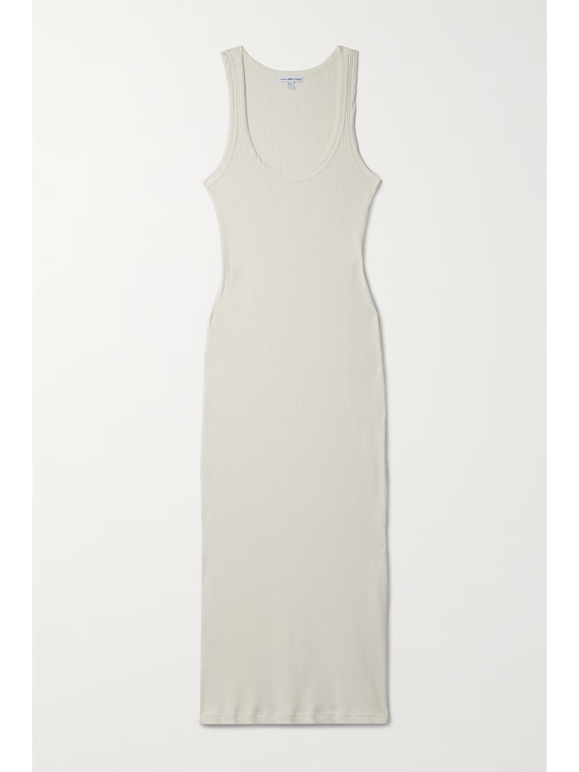 Off-white Ribbed cotton-blend midi dress | JAMES PERSE | NET-A-PORTER | NET-A-PORTER (US)